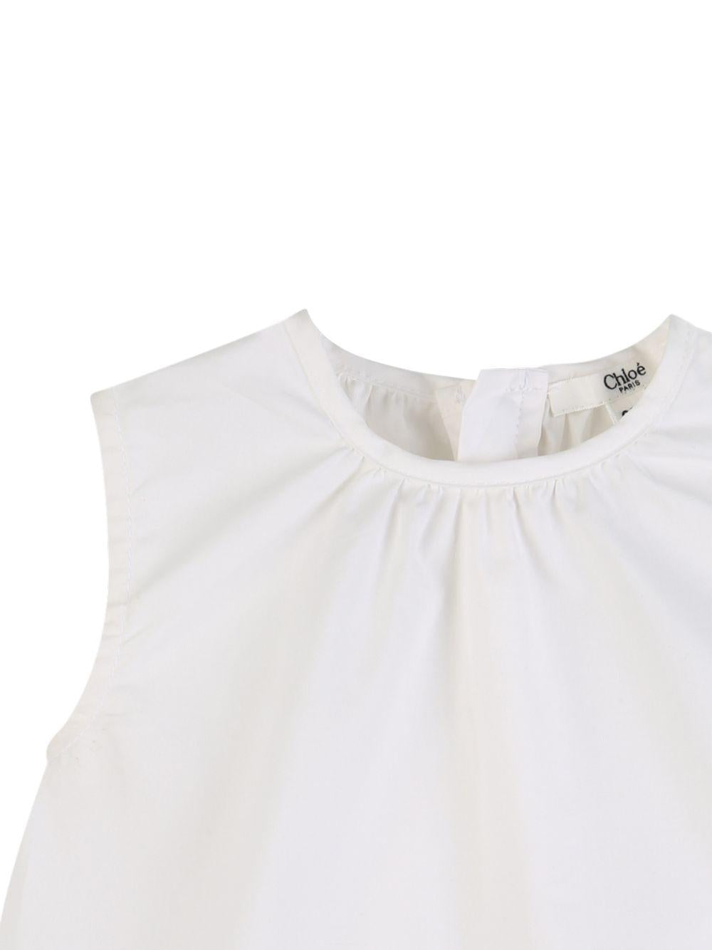 T-shirt per neonata Chloé Kids bianca con applicazioni floreali C20894 117 CHLOE' KIDS 