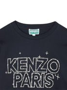 T-shirt per bambino Kenzo Kids blu a maniche lunghe con logo K61436 845 KENZO KIDS 