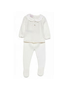 Completo maglioncino e pantaloni per neonati Paz Rodriguez bianco con colletto alla Peter Pan 103-123233 6062 PaZ RODRIGUEZ KIDS 