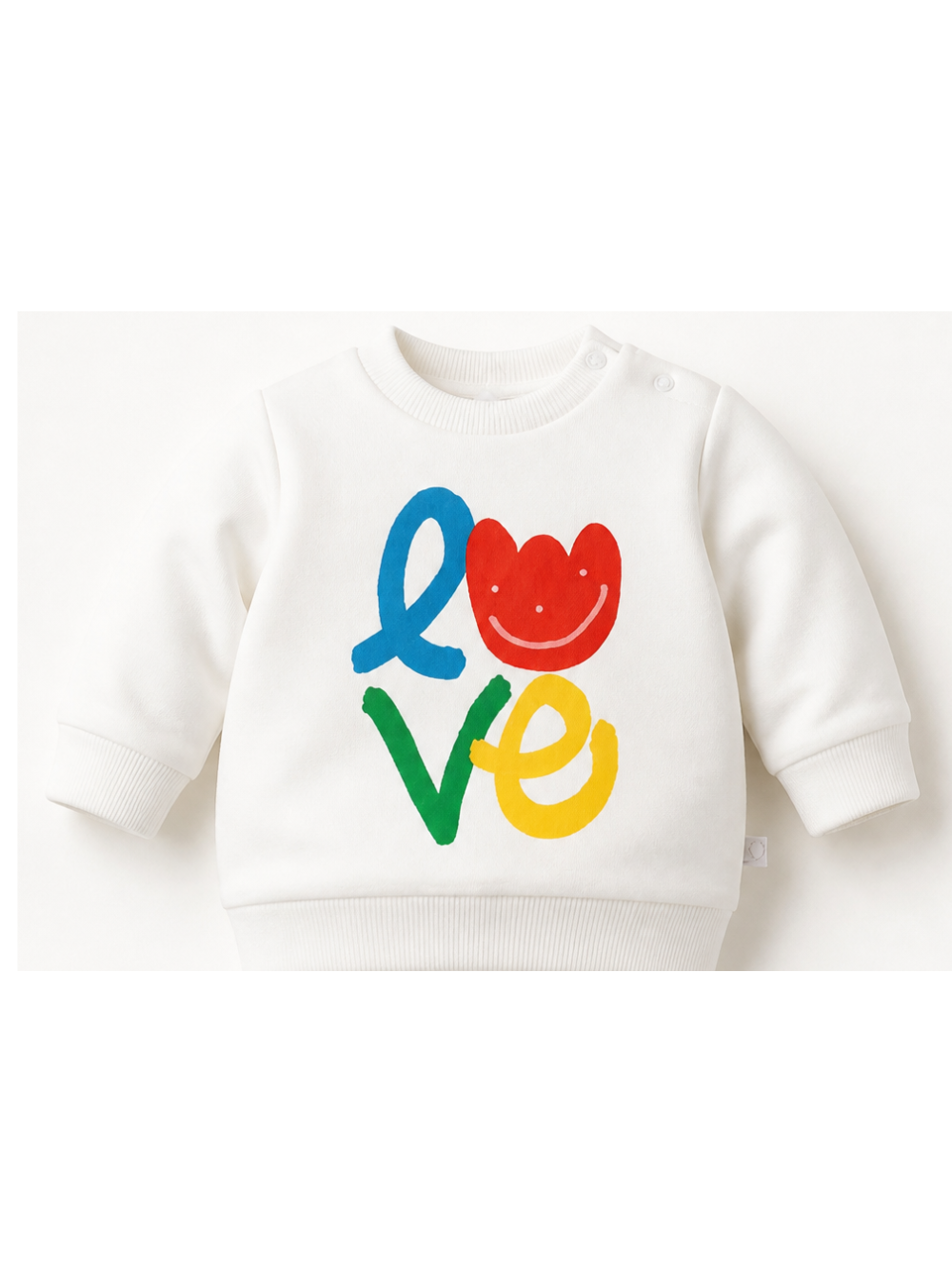 Felpa per neonata Stella McCartney Kids bianca con stampa love sul davanti TY4100 Z0499 101 STELLA McCARTNEY KIDS 