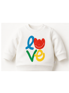 Felpa per neonata Stella McCartney Kids bianca con stampa love sul davanti TY4100 Z0499 101 STELLA McCARTNEY KIDS 