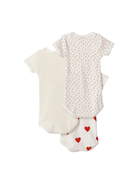 Body per neonati Petit Bateau bianco con fantasia a cuori A00BB 00 PETIT BATEAU KIDS 