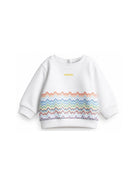 Felpa per neonato Missoni Kids bianca con motivo a zig zag MY4540 F0061 100MC MISSONI KIDS 
