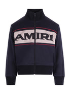 Felpa per bambino Amiri Kids blu con logo sul davanti ACOUJA1001 508 AMIRI KIDS 