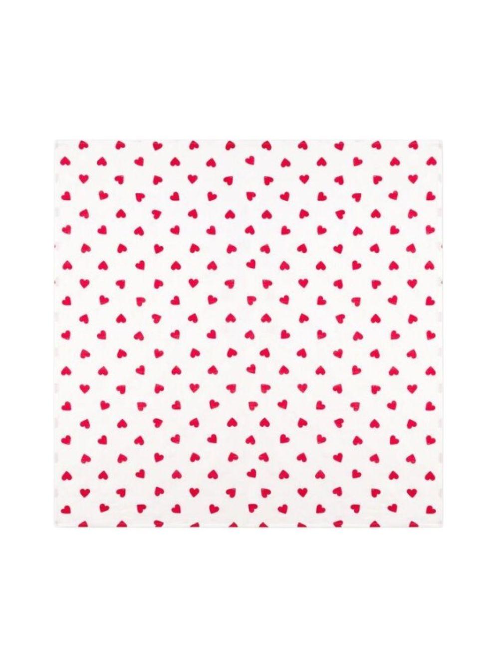 Coperta per neonati Petit Bateau bianca con stampa a cuori all-over A0EZH 01 PETIT BATEAU 
