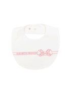 Bavaglino per neonata Elisabetta Franchi La Mia Bambina bianco con fiocco ENBA0660JF054 0285 ElISABETTA FRANCHI KIDS 