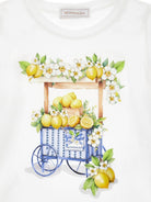 T-shirt per bambina Monnalisa bianca con grafica 11G624 7201 0099 MONNALISA KIDS 