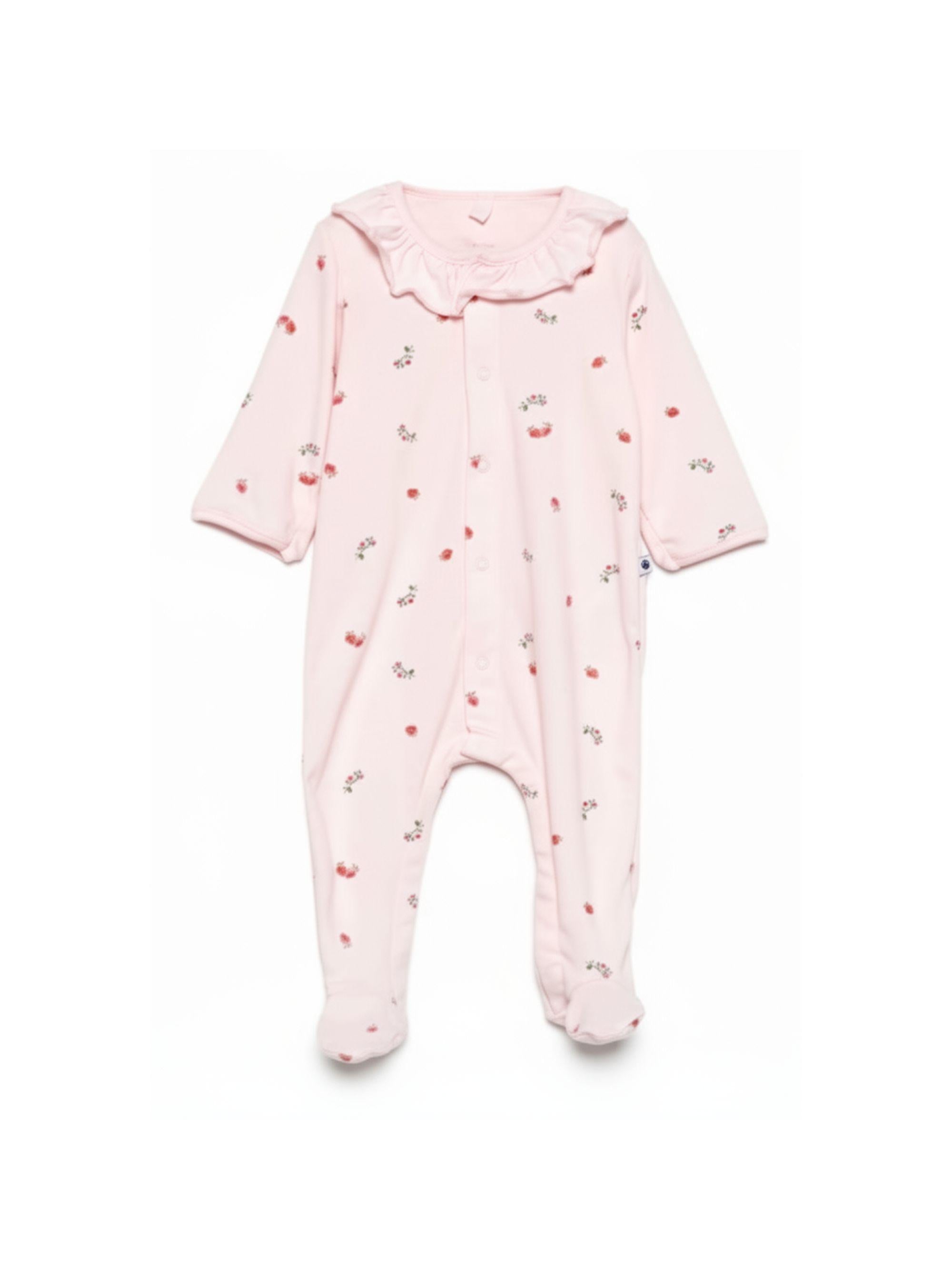 Tutina per neonata Petit Bateau rosa con stampa a fiori A0F2T 01 PETIT BATEAU KIDS 