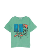 T-shirt per bambino Bobo Choses verde con stampa grafica sul davanti B126AC006 311 BOBO CHOSES KIDS 