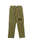 Cargo per bambino Stone Island Kids verde con applicazione Compass L2S163100001S0104 V015G STONE ISLAND KIDS 