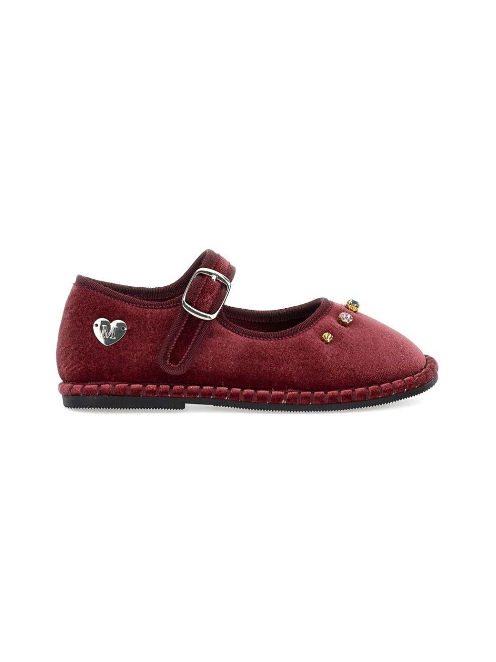 Ballerine per bambina Monnalisa Kids borgogna con decorazioni in cristalli 8CH013 8781 0069 MONNALISA KIDS 