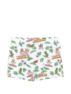 Costume per neonato Moschino Kids bianco con stampa grafica all-over M5L006LKA11 83657 MOSCHINO KIDS 