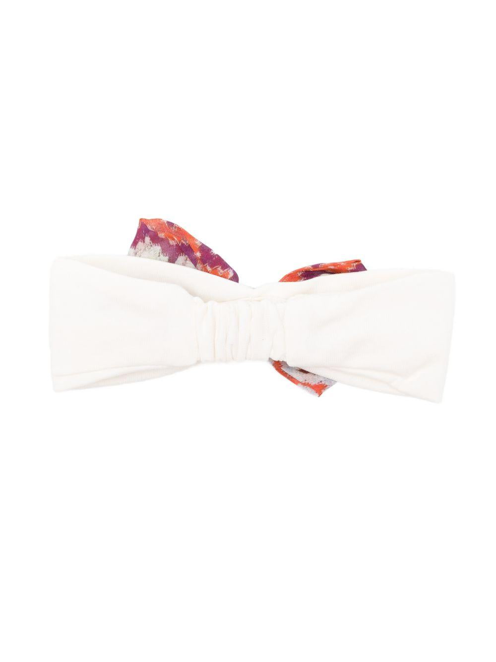 Fascia per capelli per neonata Missoni Kids bianca con stampa a zigzag MZ0034 Z3672 102MC MISSONI KIDS 