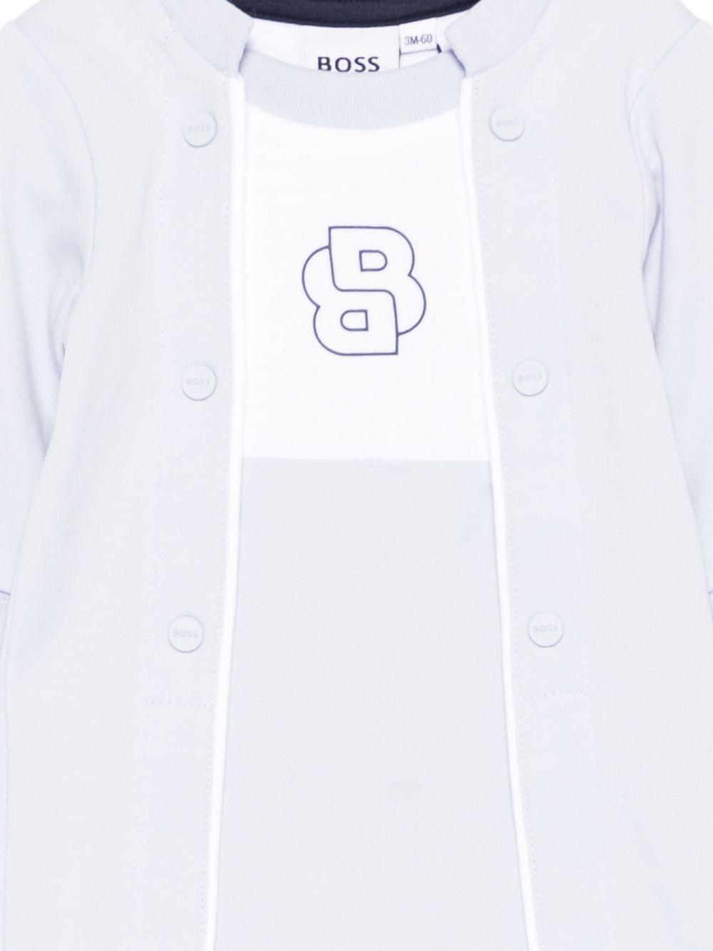Pigiama per neonato Boss Kidswear azzurro con chiusura con bottoni J53046 771 BOSS KIDS 