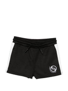 Shorts per bambina Stella McCartney Kids neri con logo sul davanti TY6D19 Z3498 930 STELLA McCARTNEY KIDS 