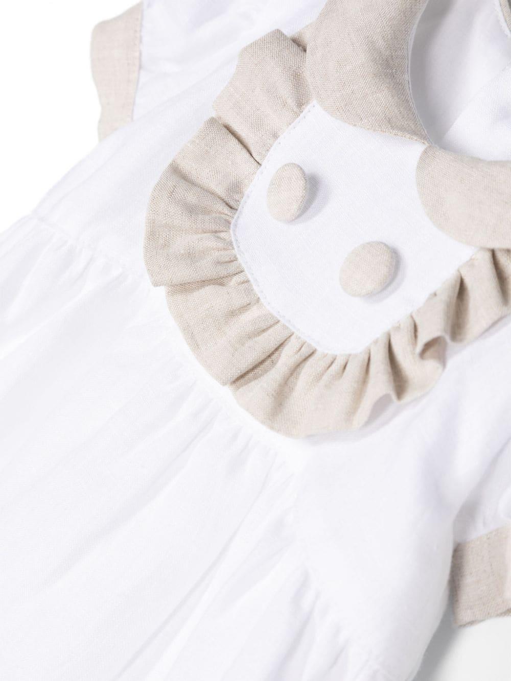 Body in lino con volant DANDOLO BIANCO JESURUM KIDS 