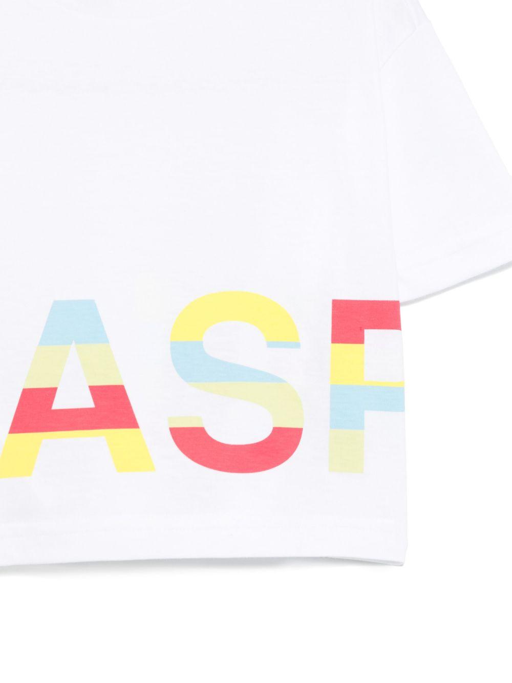 T-shirt per bambina Aspesi Kids bianco in cotone con stampa con logo sul davanti S25053TSMF001 010 ASPESI 