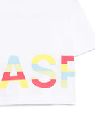 T-shirt per bambina Aspesi Kids bianco in cotone con stampa con logo sul davanti S25053TSMF001 010 ASPESI 