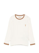 Maglione per neonato Trussardi Kids bianco con lavorazione in maglia TIA26084MA OFF-WHITE TRUSSARDI KIDS 
