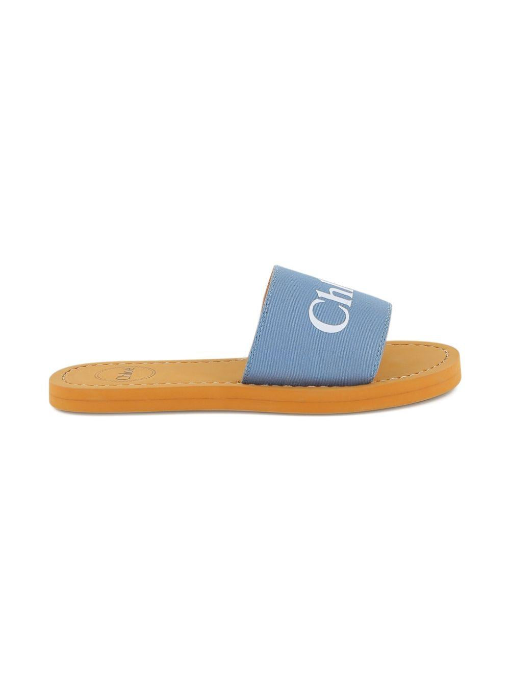 Sandali per bambina Chloé Kids Woody azzurri con logo C20881 821 CHLOE' KIDS 
