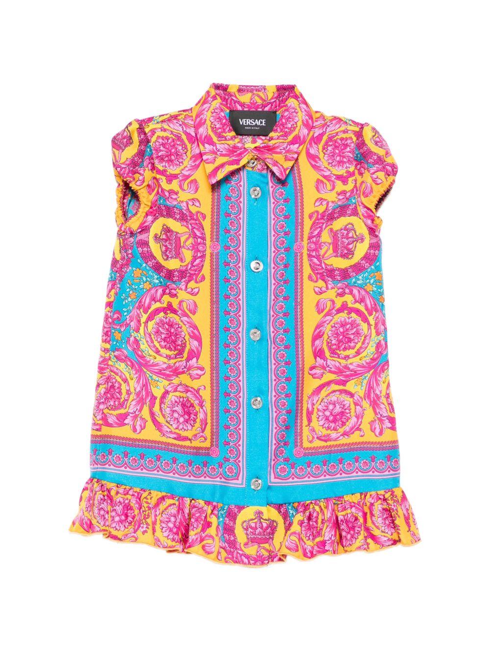 Abito per neonata Versace Kids multicolore con caratteristica stampa all-over 10210381A16902 5PF70 VERSACE KIDS 
