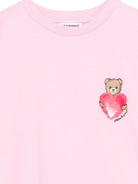 T-shirt per bambina Moschino Kids rosa con stampa Teddy Bear HDM076LBA00 51473 MOSCHINO KIDS 