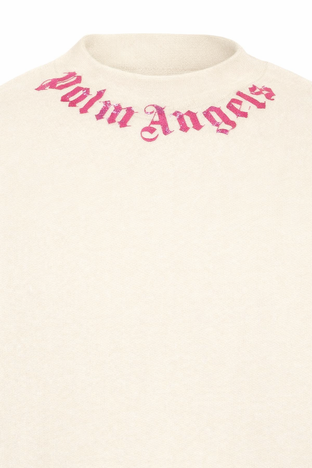 Felpa per bambina Palm Angels Kids bianca con logo fucsia sul davanti PGBA013S26FLE004 002 PALM ANGELS KIDS 