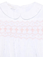 Abito per neonata Mariella Ferrari bianco con inserto con punto smock ATC3 043 MARIELLA FERRARI 