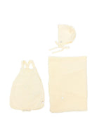 Set tutina cappellino e coperta per neonati Paz Rodriguez giallo con placca con logo 122-123193 05 PaZ RODRIGUEZ KIDS 