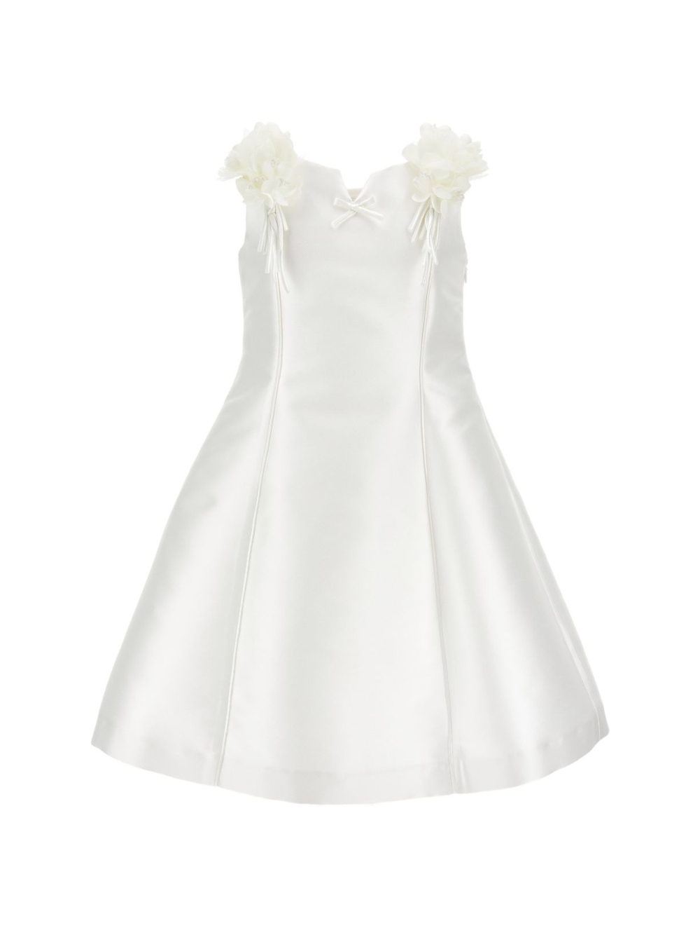 Abito per bambina Monnalisa bianco con applicazioni a fiori 71G902 7302 0001 MONNALISA KIDS 