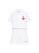Set camicia e shorts per bambina Moschino Kids bianco con motivo Teddy Bear HDG01LLLA10 10101 MOSCHINO KIDS 