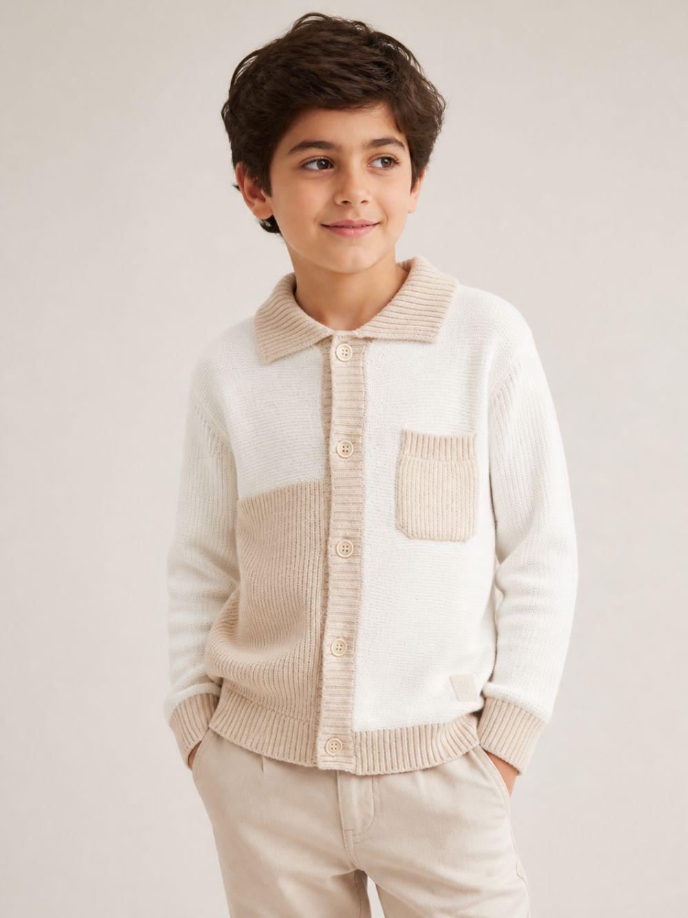 Maglione per bambino Eleventy Kids beige con design color-block EZ9H30 Z4144 101BG ELEVENTY KIDS 