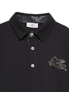 T-shirt per bambino Etro Kids nera con colletto stile polo GY8P01 Z0022 621 ETRO KIDS 