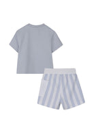 Set t-shirt con shorts per neonato Boss Kids azzurro con motivo a righe J53048 771 BOSS KIDS 