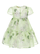 Abito per bambina Monnalisa verde con stampa a fiori 71G913 7652 0020 MONNALISA KIDS 