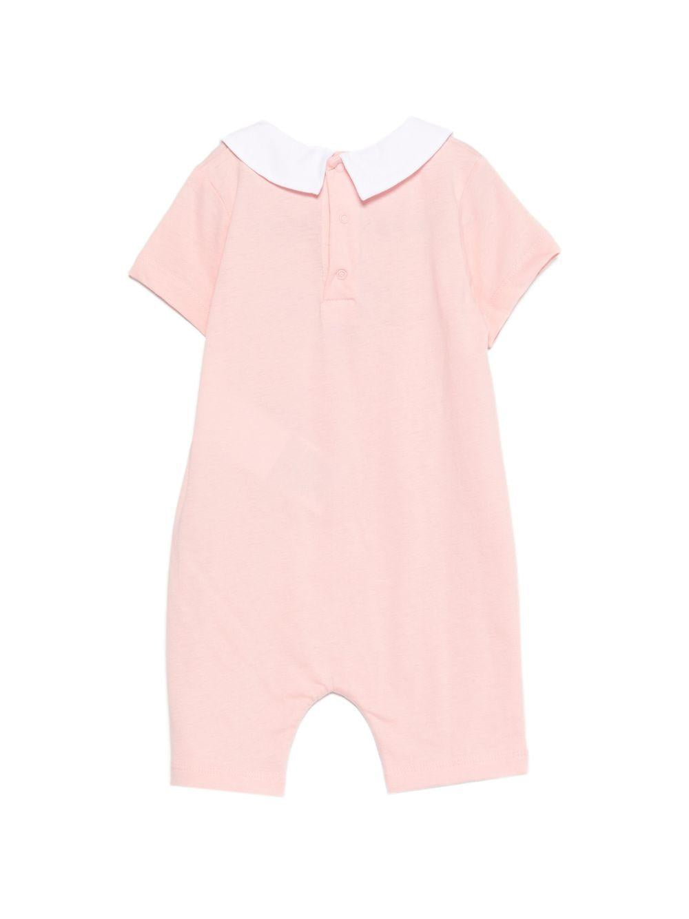 Tutina per neonata Moschino Kids rosa con colletto alla Peter Pan MNY03YLAA03 50209 MOSCHINO KIDS 