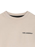 T-shirt per bambino Karl Lagerfeld Kids beige con stampa grafica Z30964 211 KARL LAGERFELD KIDS 