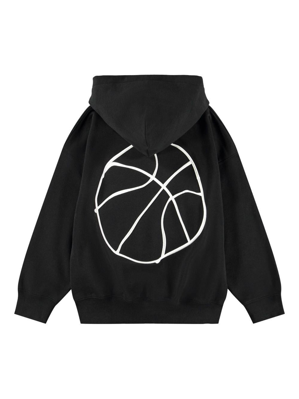 Felpa Marley per bambino Molo nera con stampa basketball 1S26J302 0099 MOLO KIDS 