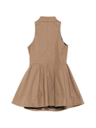 Abito per bambina Balmain Kids marrone chiaro con gonna plissettata BY1C02 G0197 315 BALMAIN KIDS 