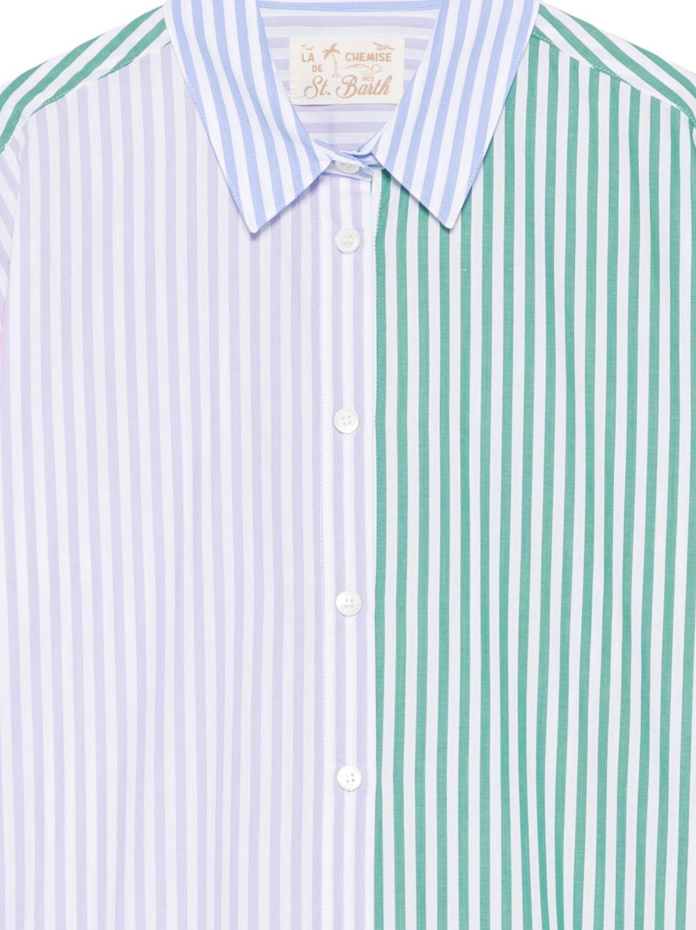 Camicia da donna MC2 Saint Barth multicolore con motivo a righe verticali BRIG001 01375L MC2 ST. BARTH 