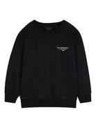 Felpa per bambino Givenchy Kids nera con logo sul davanti H31098 09B GIVENCHY KIDS 