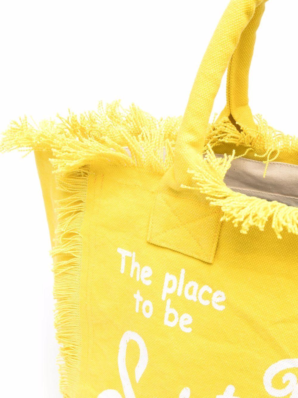 Borsa Vanity MC2 Saint Barth giallo con stampa logo sul davanti VANI001 00766L MC2 ST. BARTH KIDS 