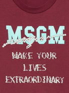 T-shirt per bambina MSGM Kids rossa con logo sul davanti F5MSJGTH118 MS034 MSGM KIDS 