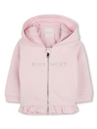 Felpa per neonata Givenchy Kids rosa con cappuccio con trama effetto lana H30654 44Z GIVENCHY KIDS 