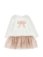 Abito per neonata Monnalisa Kids bianco con stampa grafica animalier 39H900 8002 0180 MONNALISA KIDS 