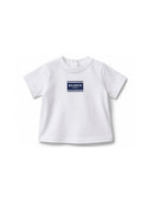 T-shirt per neonato Balmain Kids bianca con logo sul davanti BY8501 Z3672 100BL BALMAIN KIDS 
