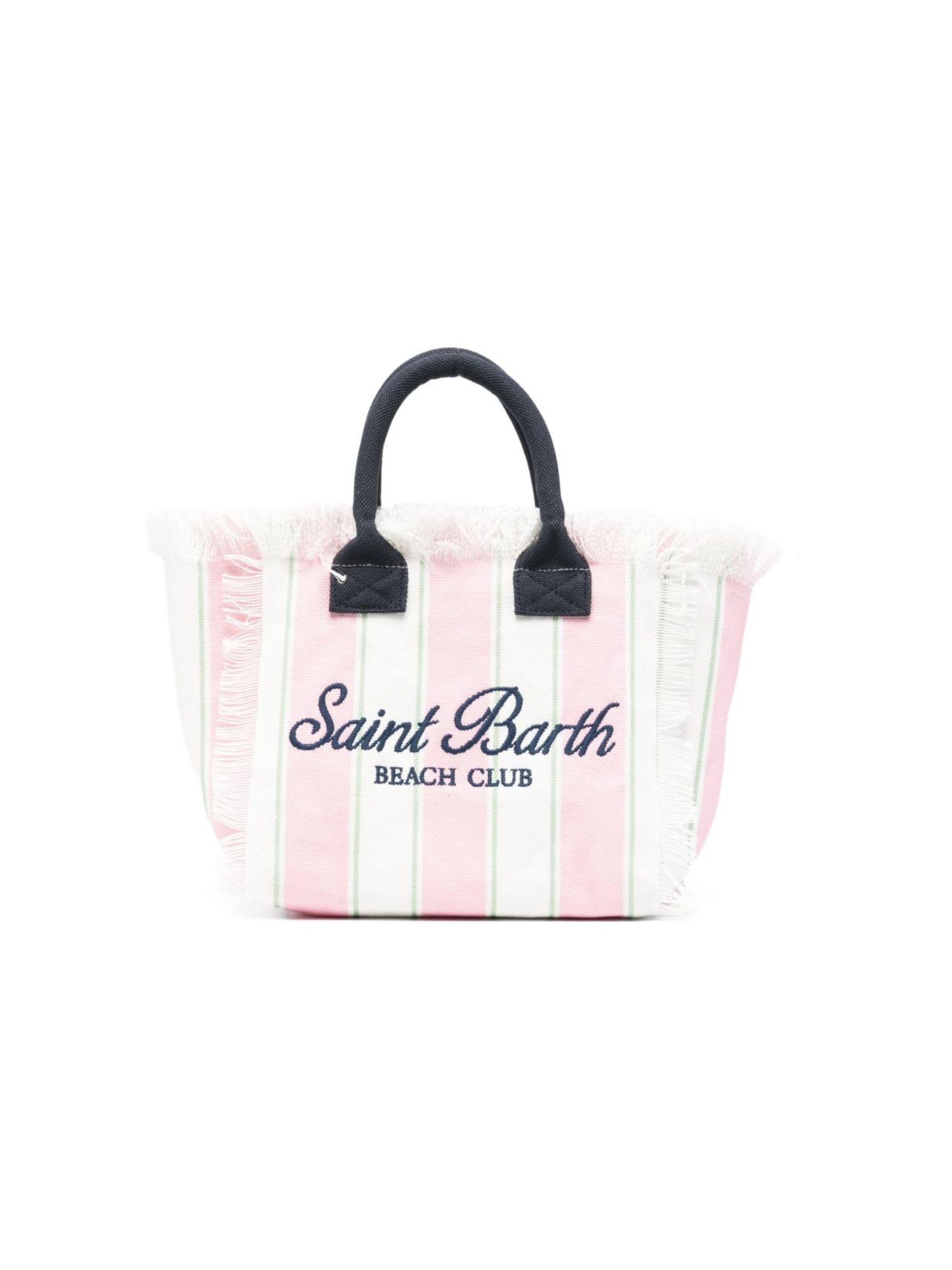 Borsa Colette MC2 Saint Barth bianca e rosa con motivo a righe COL0001 02598L MC2 ST. BARTH KIDS 