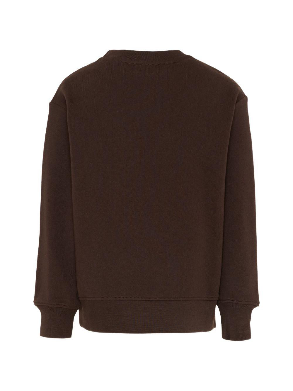 Felpa per bambino MSGM Kids marrone con stampa logo S6MSJUSW007 943 MSGM KIDS 