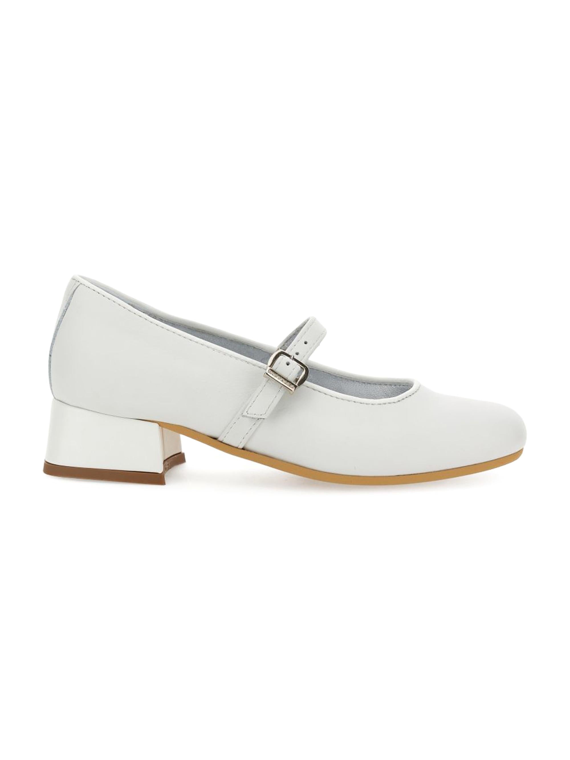 Ballerine per bambina Monnalisa bianche in pelle scamosciata con fibbia 87G007 7707 0001 MONNALISA KIDS 