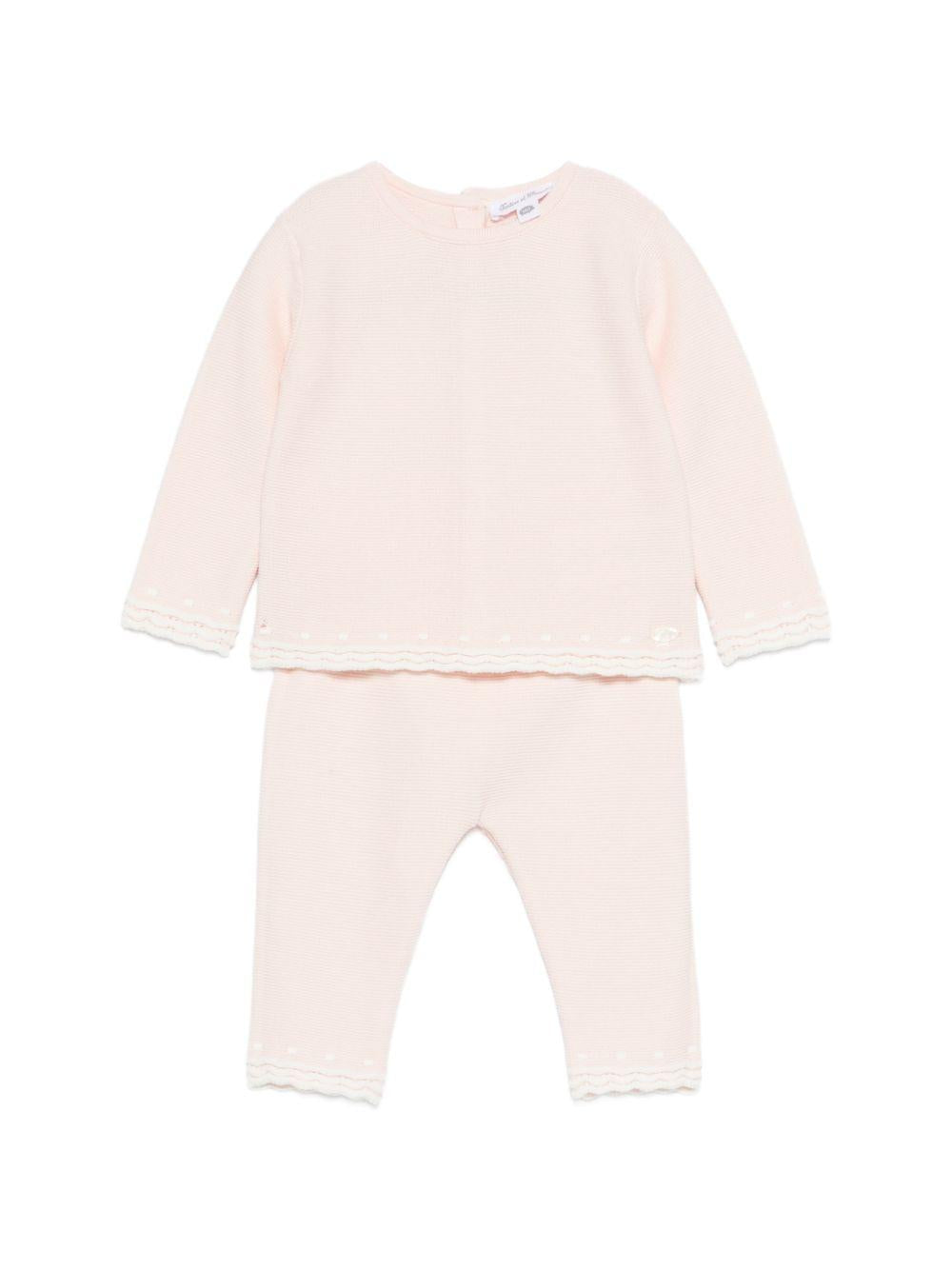 Set due pezzi per neonata Tartine & Chocolat rosa con orlo a smerlo CC36000 30 TArtine & Chocolat KIDS 